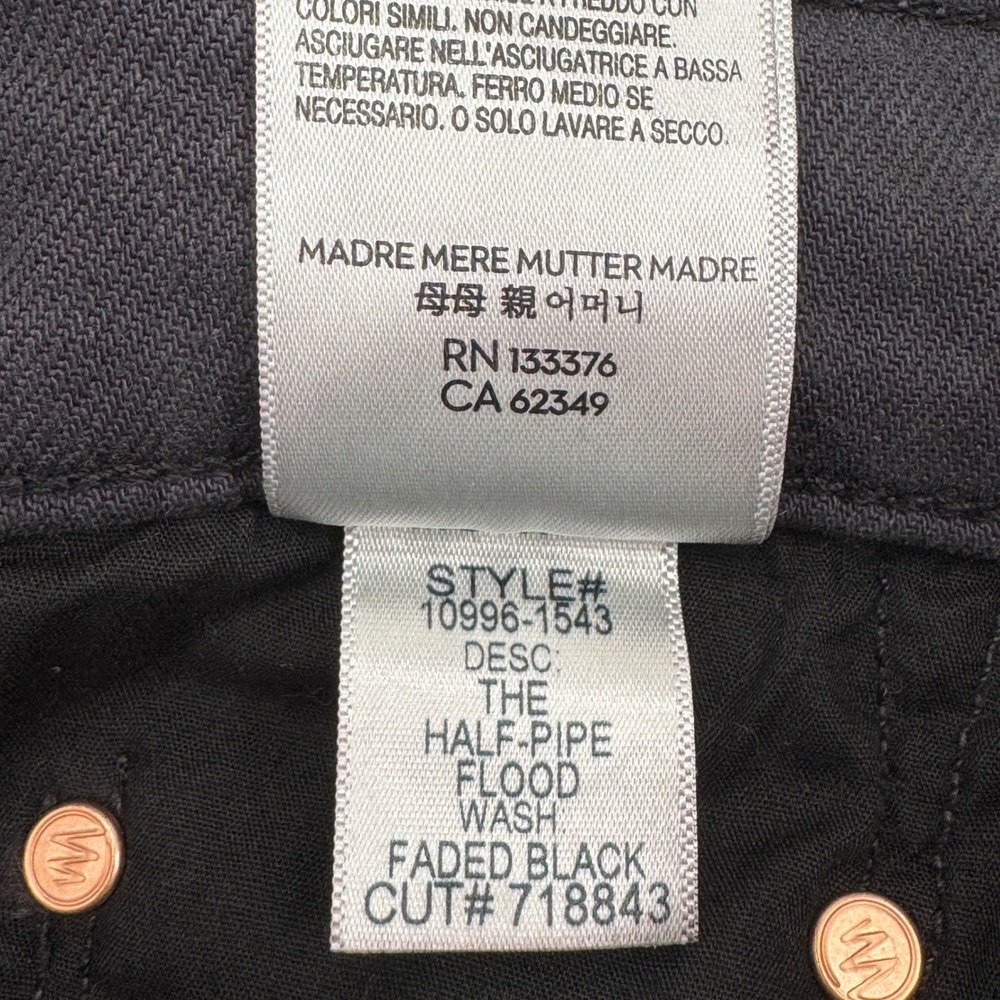 Mother The Half-Pipe Flood Jeans Faded Black High Rise Wide Leg Crop Size 29 - Picture 11 of 16